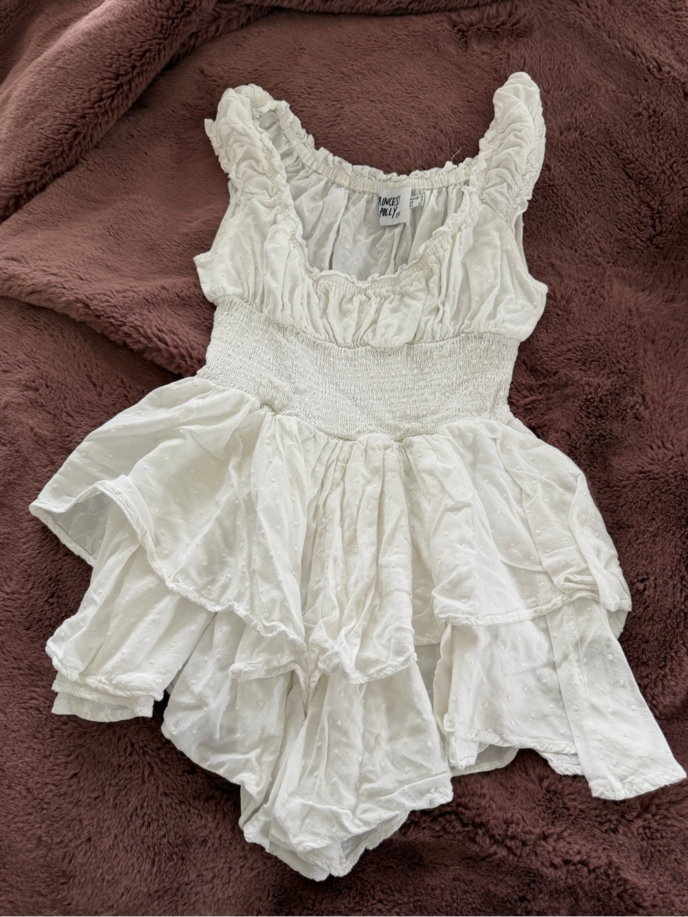 Princess Polly White Ruffled Tiered Romper
